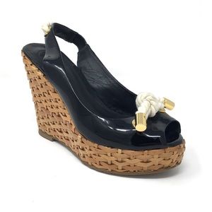 Tory Burch Shea Wicker Wedges